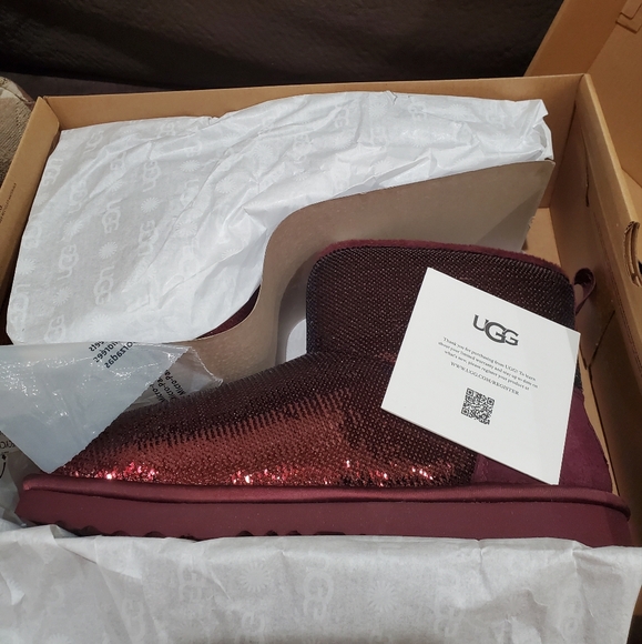 UGG Mini Classic sequin Mirror Ball Boots - Picture 2 of 11